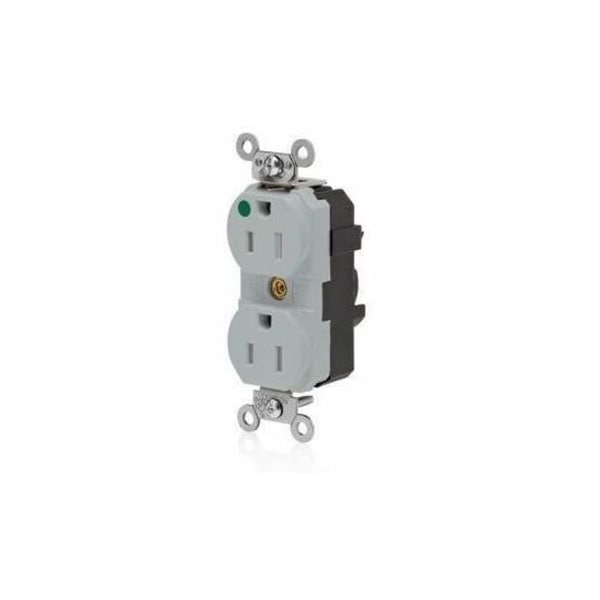 Leviton Straight Blade Receptacle, 5-15R, 15 A, 125V AC, Self-Grounded MT820-ILG - main