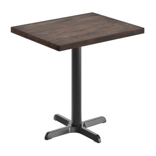 Flash Furniture Bennett 24 in x 30 in Solid Wood Indoor Tabletop in Dark Brown with 22 in x 22 in Dining Height GSF-REC2430-DKBRN-T2222-GG - main