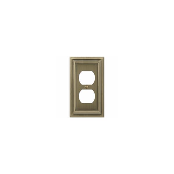 Amertac-Westek Continental Wall Plate, Brushed Brass, Metal, 1 Duplex 94DBB - main