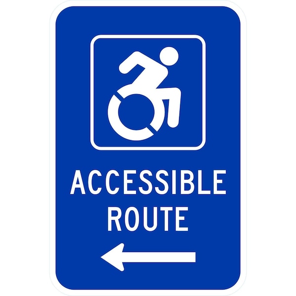 Lyle (Ny Handicap Symbol) Accessible Route <----, 12x18, Non-Reflective, Blue G-4600-NA_12x18 - main