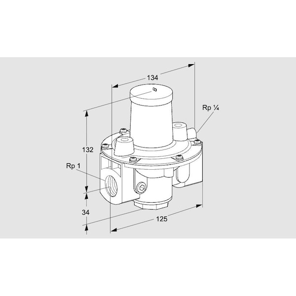 Honeywell Kromschroder Gas Pressure Regulator, 1 in Rp, Spring-Loaded, GDJ Series, 2-160 mbar KS03155043 - main