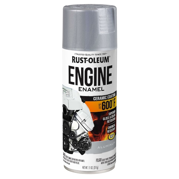 Rust-Oleum Automotive 600 Degrees F Engine Primer Spray, Aluminum, Gloss, 11 oz 366428 - main