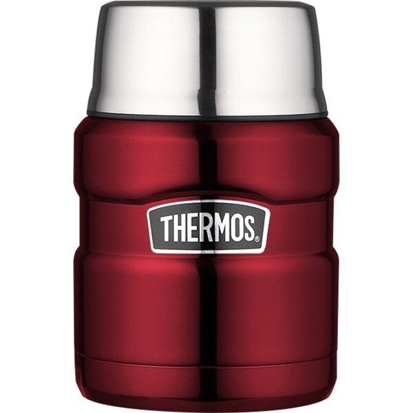 Thermos Stainless Steel Food Jar w/Folding Spoon, 16 oz., Cranberry SK3000CRTRI4 - main