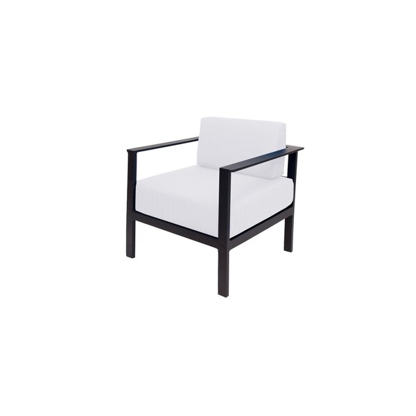 Bfm Seating Belmar Armchair with Sunbrella cushions, Sand Black Frame PH6102BL-14091 - main