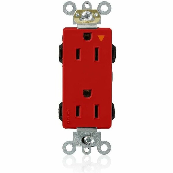 Leviton Industrial Grade Decora Receptacle, 15 Amp, 125 Volt M1626-IGR - main