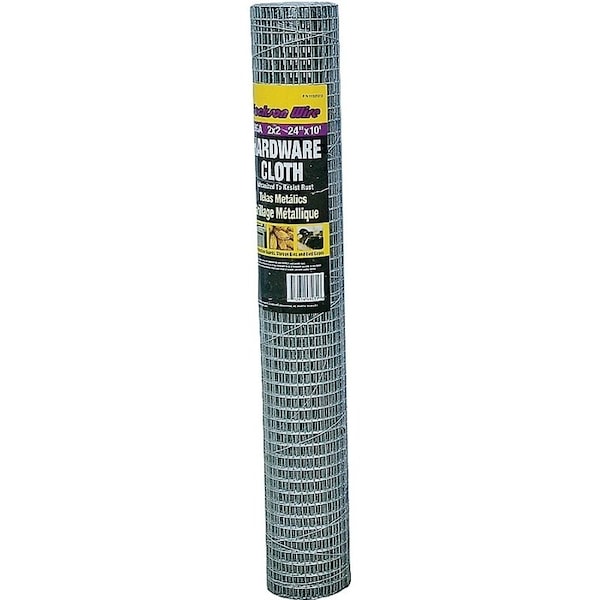 Jackson Wire 11 03 15 13 Hardware Cloth, 10 ft L, 24 in W, 19 Gauge, 1/2 x 1/2 in Mesh, Galvanized 11031513 - main