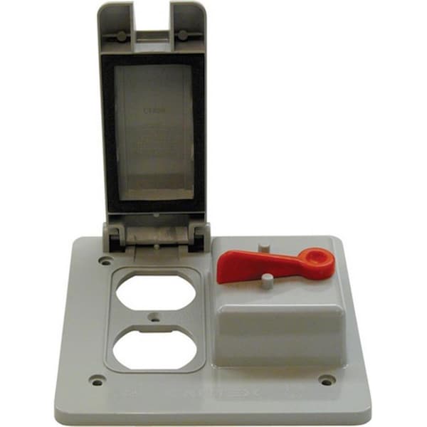Cantex 5133337B Combination Outdoor 2 Gang Switch & Outlet Cover 3021326 - main