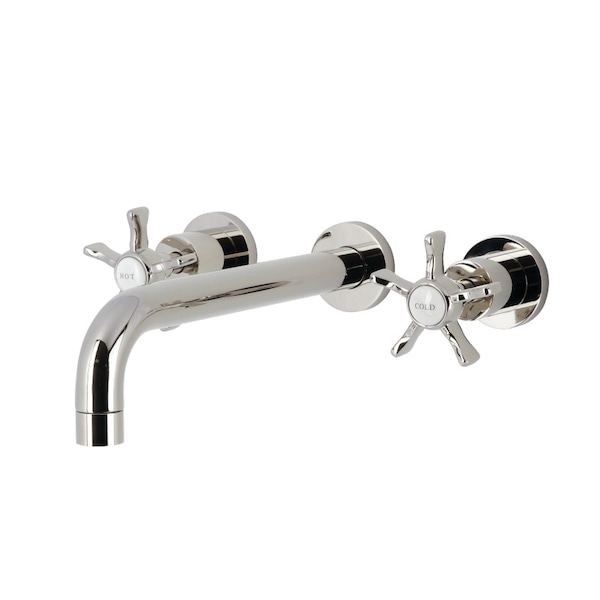 Kingston Brass Two-Handle Wall Mount Tub Faucet, Polished Nickel KS8026NX - main