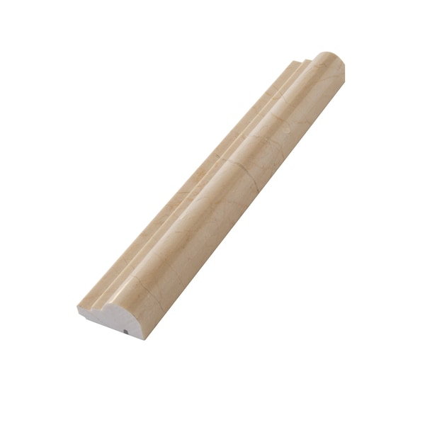 Apollo Tile Beige 2x12 Crema Marfil Marble Polished Chair Rail Tile Trim 1.67 sqft/case, 10PK APLMCR882PA - main