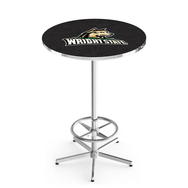 Holland Bar Stool Co 42" Chrome Wright State Pub Table, 36" dia. Top L216C4236WrtStU - main