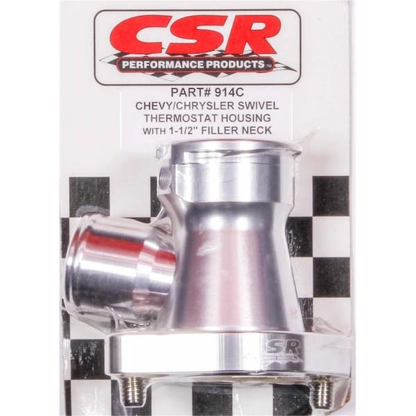 Csr Performance Products 914C 360 deg Swivel Thermostat Housing with Filler Neck - Chevy V8 - 11-2 Hose - Clear CSI914C - main