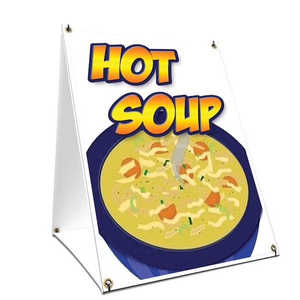 Signmission Hot Soup, 36 Inch x 24 Inch A-frame Yard Sign, Plastic Sign SBC-2436-Hot Soup - main