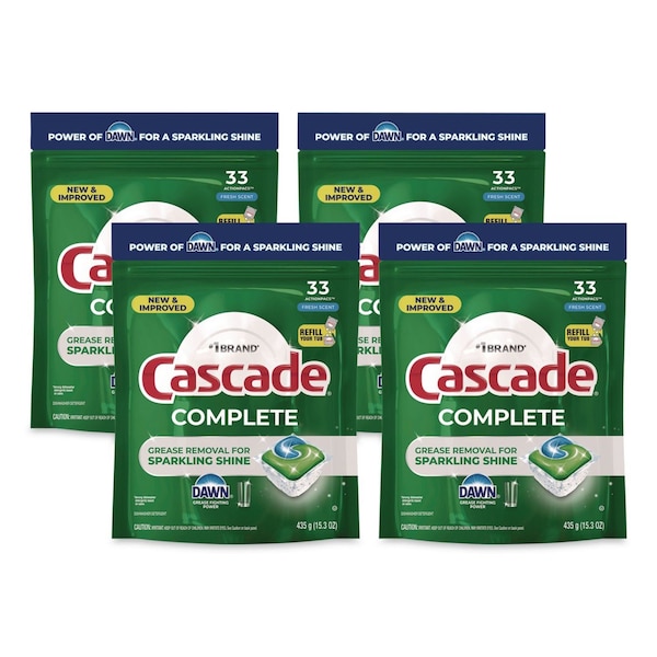 Cascade Complete ActionPacs, Fresh Scent, 17.6 oz Bag, 33 Pacs/Bag, 4PK 80797047 - main