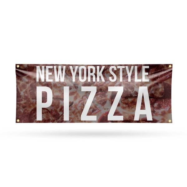 Signmission New York Pizza, 18 Inch x 48 Inch, Vinyl Banner B-30753 - main
