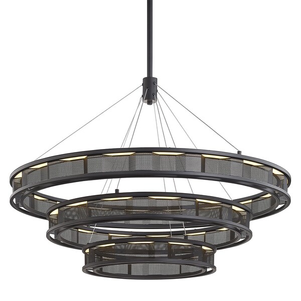 Troy Lighting Fuze 1 Light Chandelier 39 In. Soft Off Black F6866-SFB - main