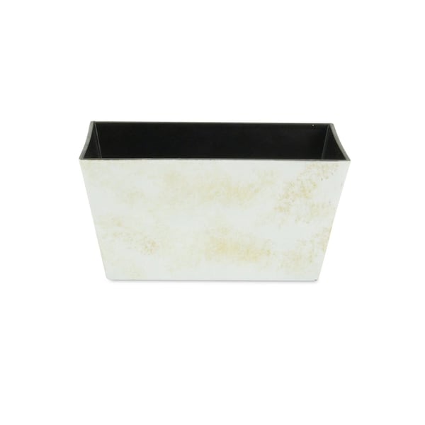 Homeroots 8in Cream Recycled Plastic Indoor Outdoor Rectangular Planter Box 488286 - main