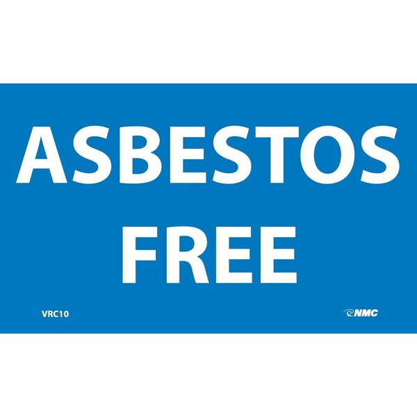 Nmc Labels, Asbestos Free, 3x5, Ps Vinyl, 50 VRC10 - main