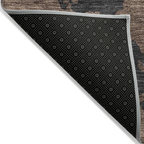 Homeroots 8' X 10' Chocolate And Charcoal Abstract Washable Indoor Outdoor Area Rug 614524 - main