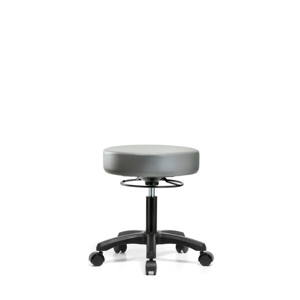 Blue Ridge Ergonomics Vinyl Mini-Stool, Desk, Casters, Sterling BR-VDHMS-RG-RC-8840 - main