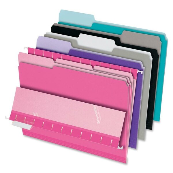 Tops Business Forms Pendaflex, INTERIOR FILE FOLDERS, 1/3-CUT TABS, LETTER SIZE, ASSORTMENT 1, 100PK 421013ASST2 - main