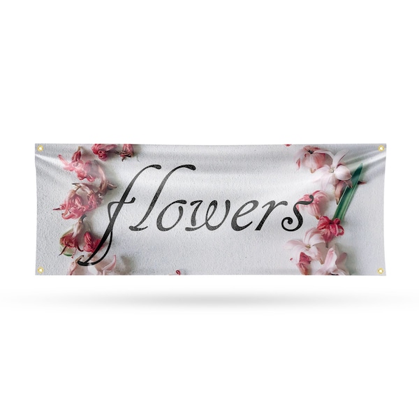 Signmission Flowers, 18 Inch x 48 Inch, Vinyl Banner B-30640 - main