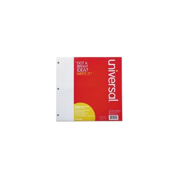 Universal Filler Paper, 3-Hole, 8 x 10.5, Wide/Legal Rule, 200PK UNV20920 - main