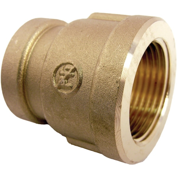 Westlake Pipe & Fittings 3/4'' FPTx1/2'' FPT Red Brass Reducing Bell Coupling 17-9287 - main