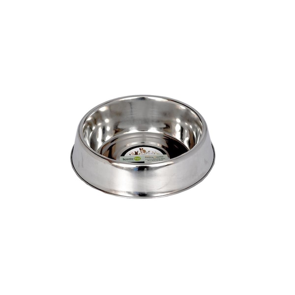 Iconic Pet 24 oz Anti Ant Stainless Steel Non Skid Pet Bowl for Dog or Cat, 3 cup 92193 - main