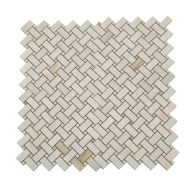 Apollo Tile Splendor 12x12 Perla Porcelain Mosaic Onyx Basketweave Wall and Floor Tile (4.84 sq ft/case), 5PK APLIMPONXPERMO - main