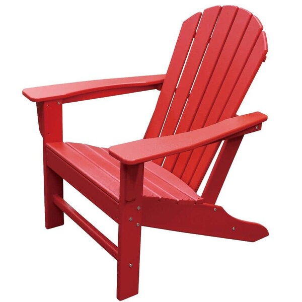 Newtechwood Atlantic Classic Curveback Ruby Red Plastic Outdoor Patio Adirondack Chair P013-898 - main