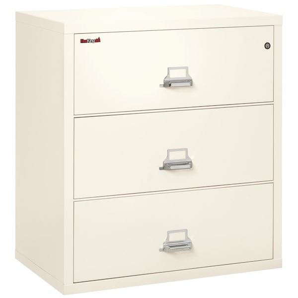 Fireking 3 Drawer, 1 Hr Fire & Impact Rated, 38" Wide Lateral Ivory White 3-3822-CIW - main