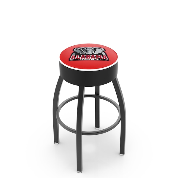 Holland Bar Stool Co 30" 4" Alabama Cushion Seat, Blk Wrinkle Base Swivel Bar Stool L8B130AL-Ele - main