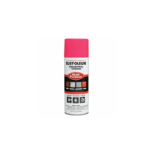 Rust-Oleum Industrial Choice 1600 System Enamel Aerosols, 12 oz, Fluorescent Pink, Hi-Gloss, 6PK 647-1659830 - main