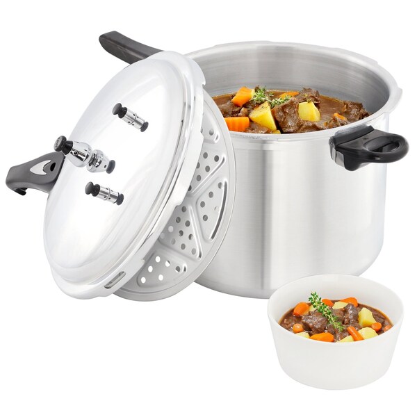 Megachef 11.5 Quart Induction and Stovetop Pressure Cooker with Steamer 750123727M - main