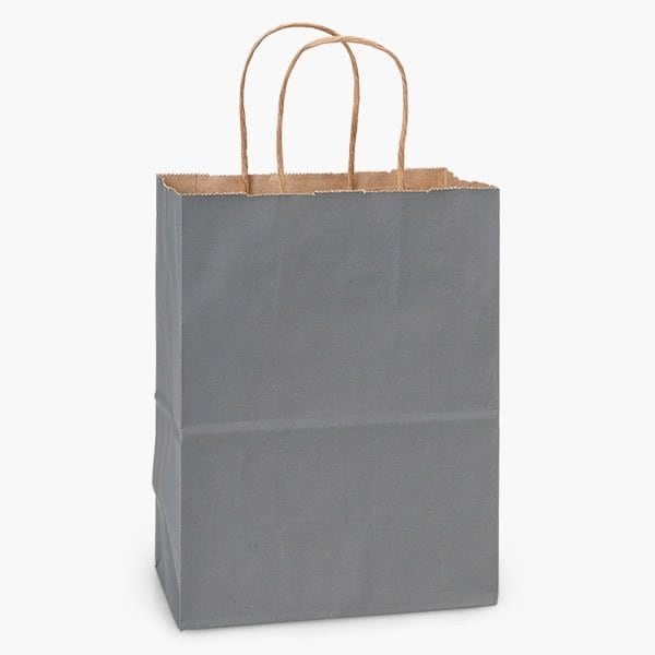 Nashville Wraps Charcoal Gray Recycled Kraft Bags, Cub 8x4.75x10.5", 100PK HCTCG - main