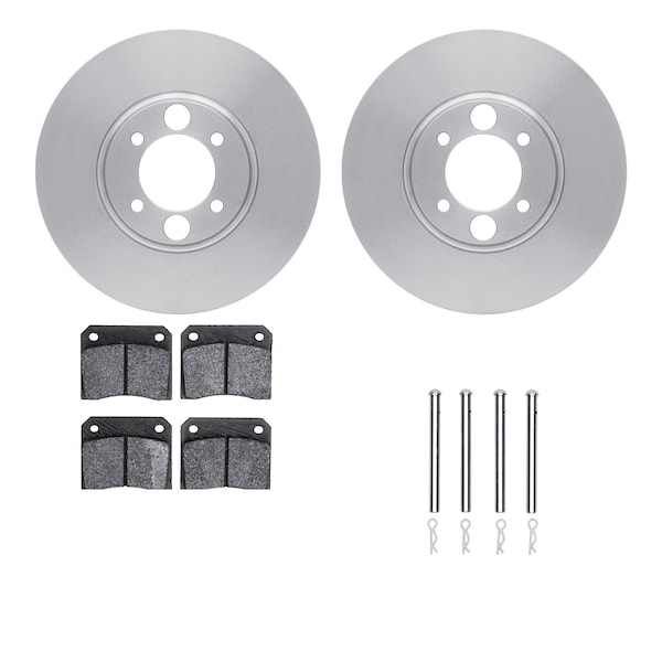 Dynamic Friction Co DFC Rotors with EURO 5000 Ceramic Brake Pads includes Hardware 6612-20003 - main