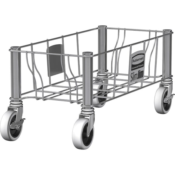 Rubbermaid Commercial Container Dolly, 100 lb, Single, 9in H, Gray 1968468 - main