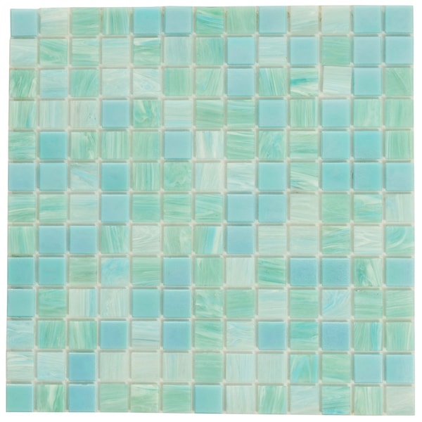 Apollo Tile Mingles 12 in. x 12 in. Glossy Baby Blue Glass Mosaic Wall and Floor Tile 20 sq. ft./case, 20PK MIX2088BL589A - main