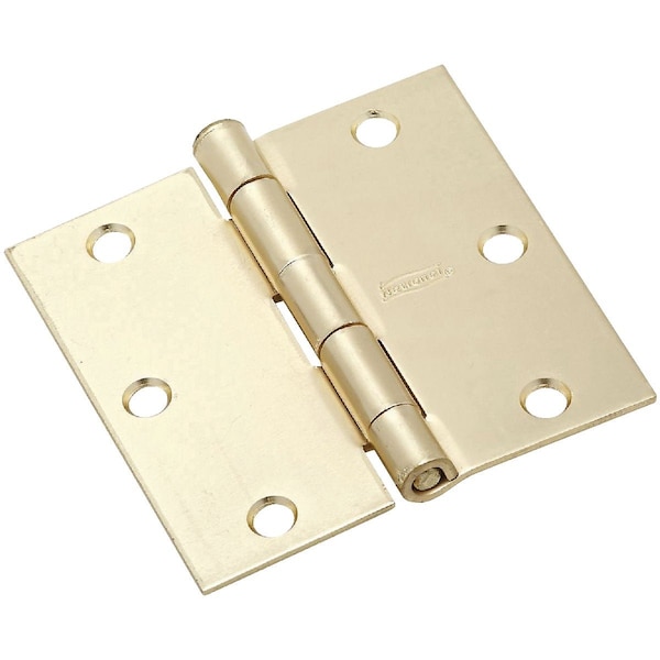 National Hardware 3-1/2'' Square Satin Brass Door Hinge, 3PK N830-332 - main