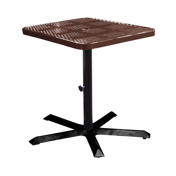 Leisure Craft 36" Square Perforated Pedestal Table, Portable, 40"H, Brown SQ36TAB40-BROWN - main
