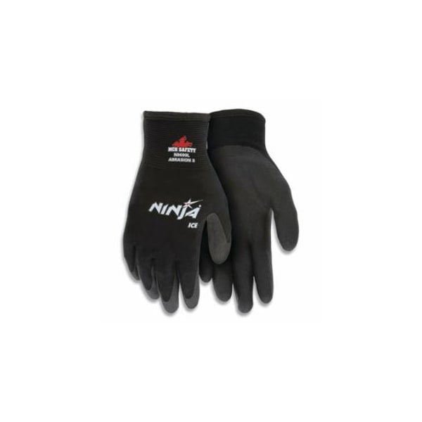 Mcr Safety Ninja Ice HPT Palm/Fingertip Coated Insulated Work Gloves, Small, Black 127-N9690S - main