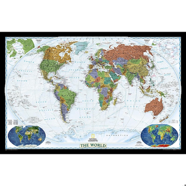 National Geographic World Decorator Map, Enlarged and Laminated, 73'' x 48'' RE00622080 - main