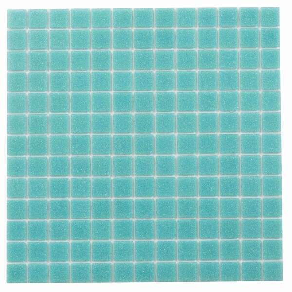 Apollo Tile Dune 12 in. x 12 in. Glossy Neon Aqua Green Glass Mosaic Wall and Floor Tile 20 sq. ft./case, 20PK APLSA88GN402A - main
