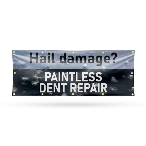 Signmission Hail Damage Paintless Dent Repair, 48 Inch x 120 Inch, Vinyl Banner B-120-30686 - main