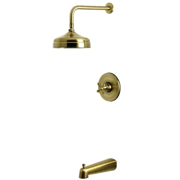 Kingston Brass Single-Handle Pressure Balanced Tub and Shower Faucet, Antique Brass KB6333AX - main