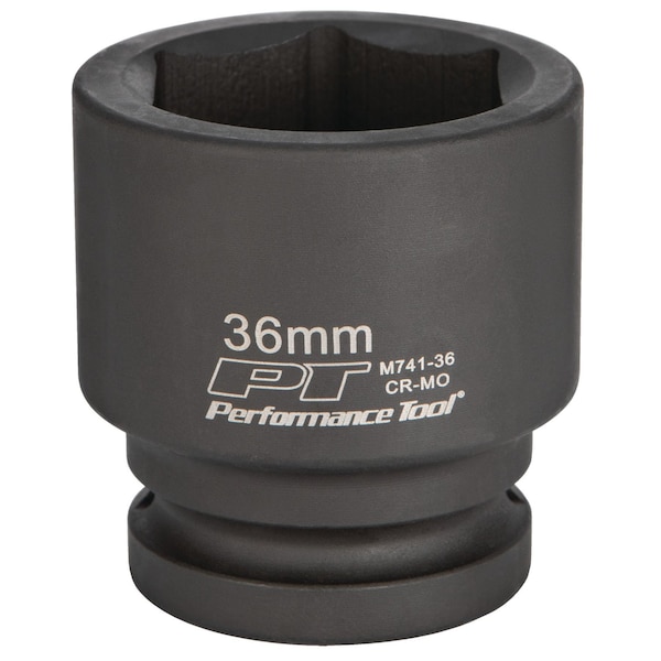 Performance Tool 3/4 in. Dr. Impact Socket, 36mm, Black Phosphate M741-36 - main