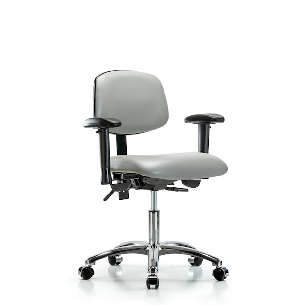 Blue Ridge Ergonomics Desk Chair Desk Chair, Vinyl, Chr Tilt AA Casters, Dov, Adjustable Arms, 18" to 23" Height, Vinyl BR-VDHCH-CR-T1-A1-CC-8567 - main