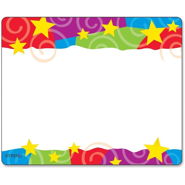 Trend Enterprises Trend Stars 'n Swirls Name Tags, 2-1/2 x 3, 36 Tags/Pack T68070 - main