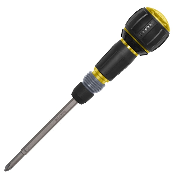 Klein Tools Ratcheting Fastbit Tru-Grip Screwdriver, Phillips, Slotted Bits 32960ARCHT - main