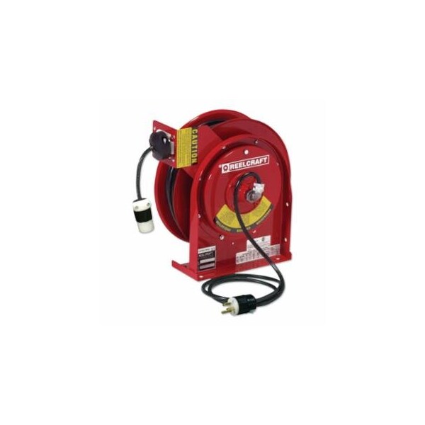 Reelcraft L 4000 Series Light and Power Cord Reel, 12/3 AWG, 20 A, 45 ft Cord, Single 523-L45451233A - main